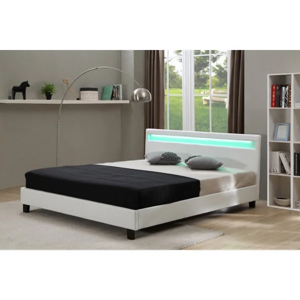 Cama LED "Maria" - 140 x 190 cm - Branco - Imagen 2