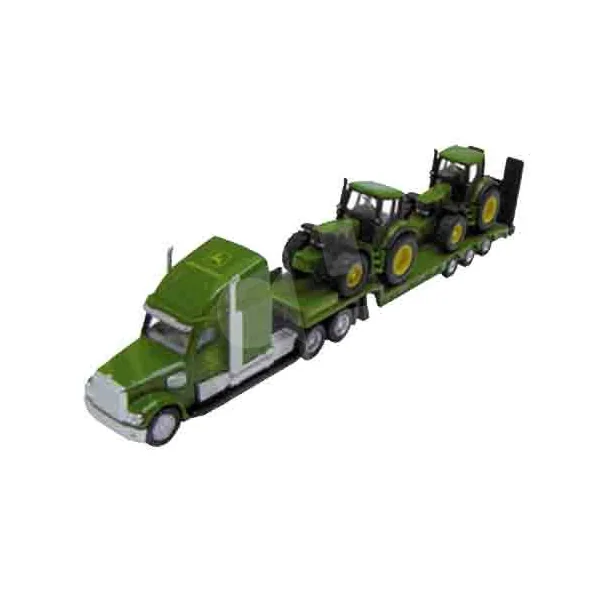 CAMION PLATAFORMA BAJA Y 2 TRACTORES JD