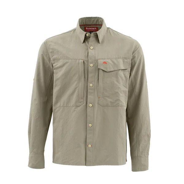 Camisa Simms Guide Solid LS Shirt caqui oscuro