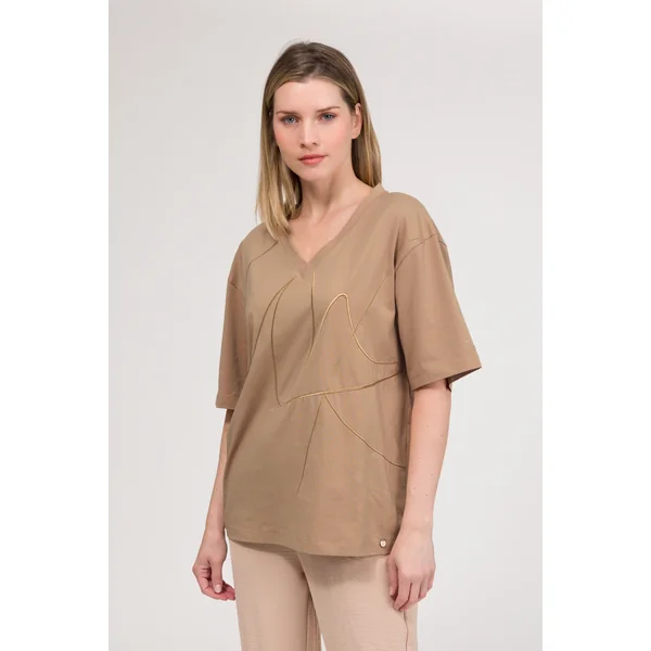 Camiseta beige - Imagen 2
