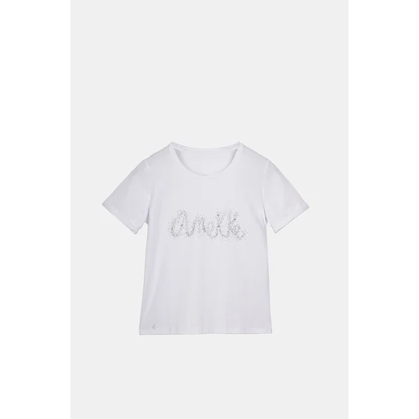 Camiseta blanca purpurina