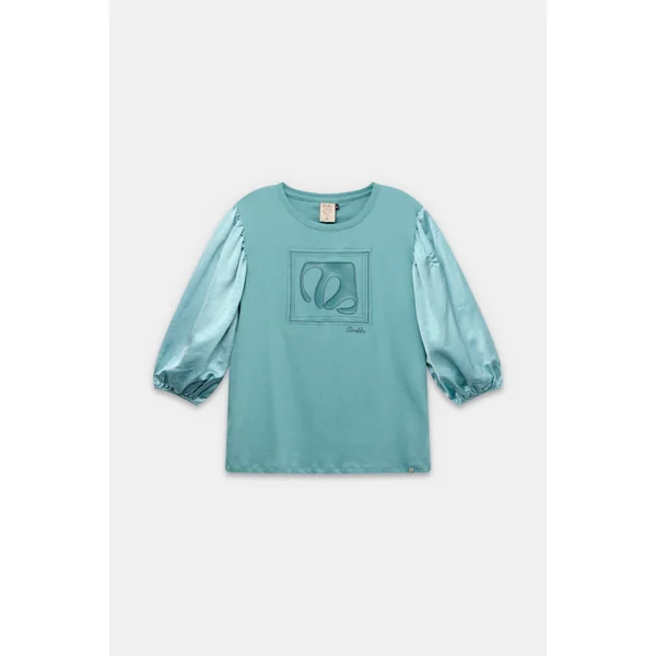 Camiseta con manga abullonada azul