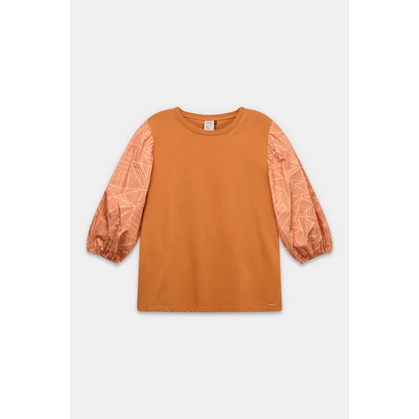 Camiseta con mangas abullonadas y print