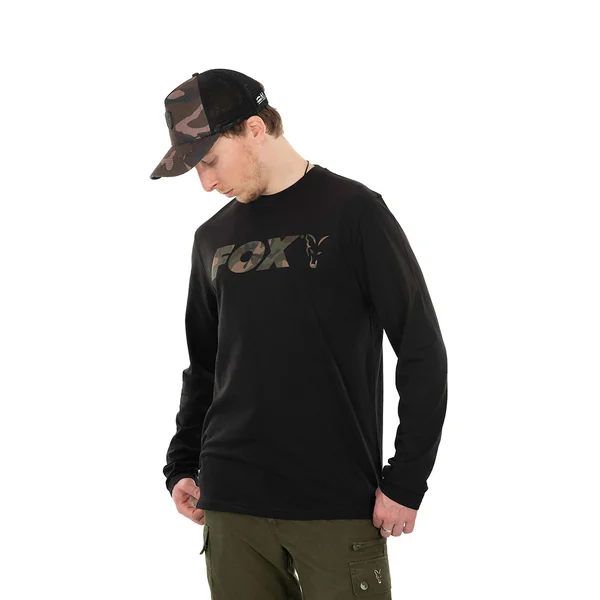 CAMISETA DE MANGA LARGA NEGRA/CAMUFLAJE