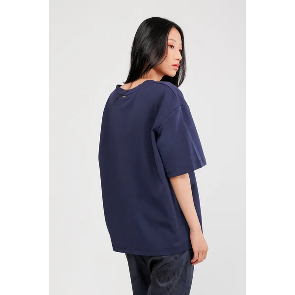 Camiseta manga corta azul con logo - Imagen 2
