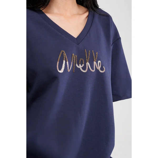 Camiseta manga corta azul con logo - Imagen 3