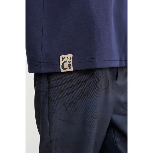 Camiseta manga corta azul con logo - Imagen 4
