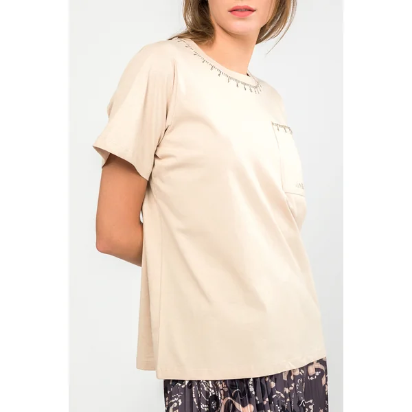 Camiseta manga corta beige Studio