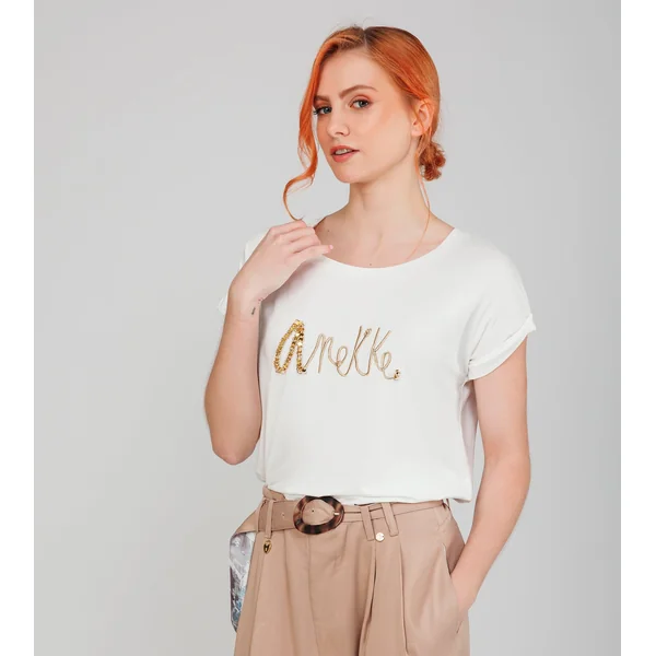Camiseta manga corta blanca con logo - Imagen 3