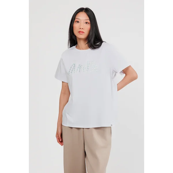 Camiseta manga corta blanca logo