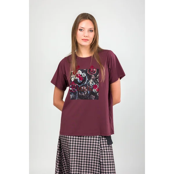 Camiseta manga corta burdeos Manifesto