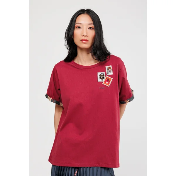 Camiseta manga corta granate