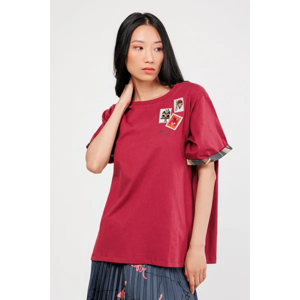 Camiseta manga corta granate - Imagen 2
