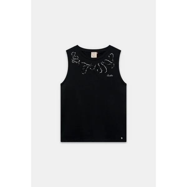 Camiseta negra sin mangas
