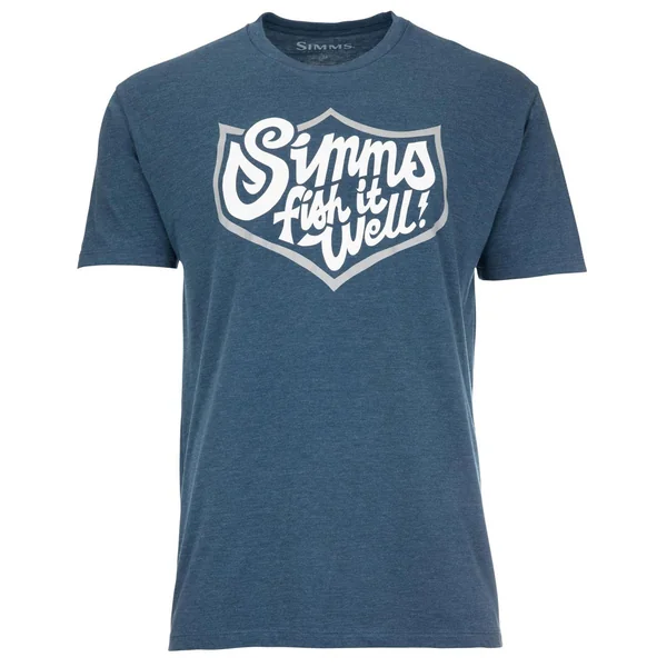 Camiseta Simms Fish It Well Badge azul marino brezo