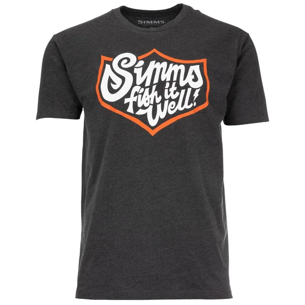 Camiseta Simms Fish It Well Badge charcoal heather