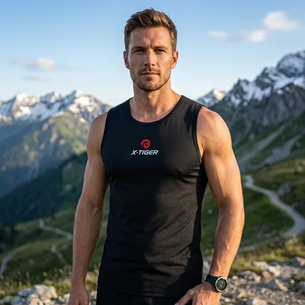Capa base de ciclismo sin mangas para hombre