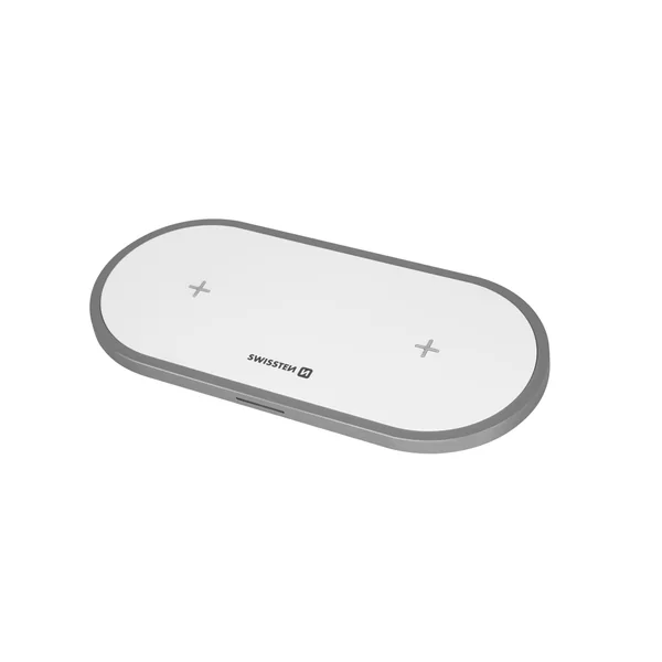 Cargador Qi SWISSTEN 2 em 1 20W Blanco