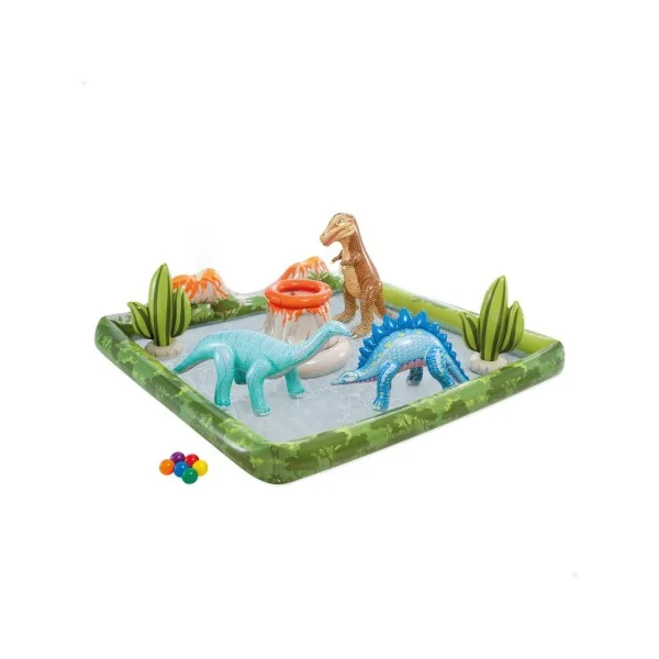 Centro de juegos hinchable agua dinosaurios c/difusor, bolas e hinchables