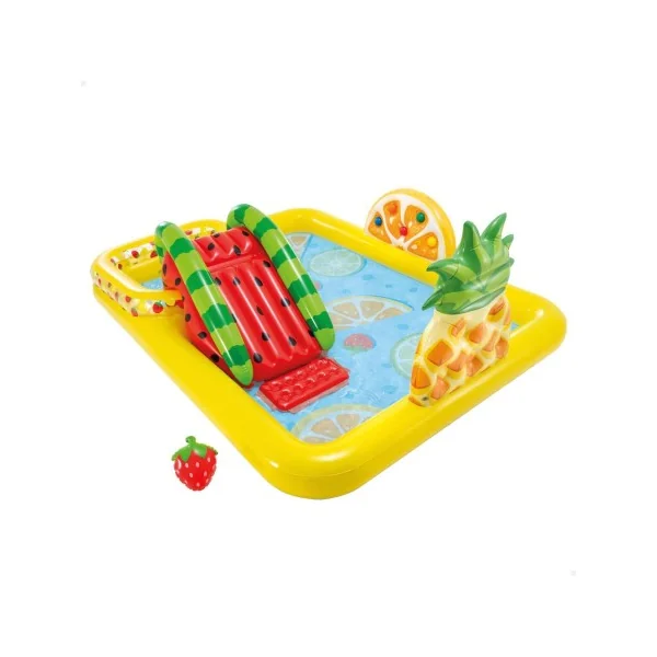 Centro de juegos INTEX Frutas con tobogán y aspersor