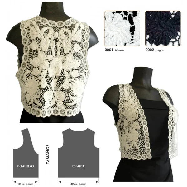 Chaleco Algodón Bordado Abigail - Diseño Artesanal Calado
