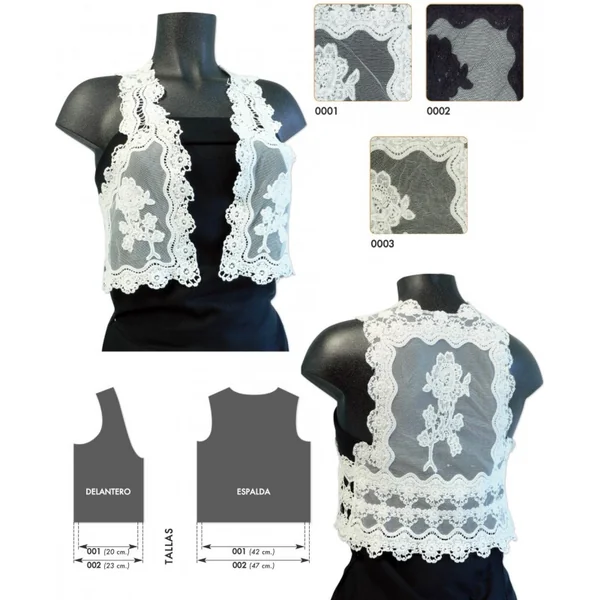 Chaleco Algodón Bordado Asenat - Diseño Calado con Encaje Floral