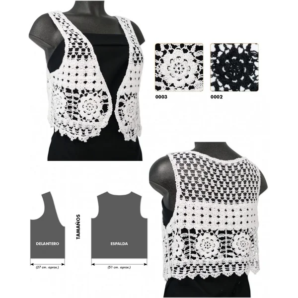 Chaleco de Ganchillo Sulamita - Diseño Floral