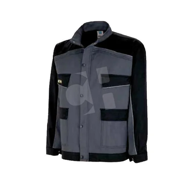 CHAQUETA CANVAS GRIS-NEGRO