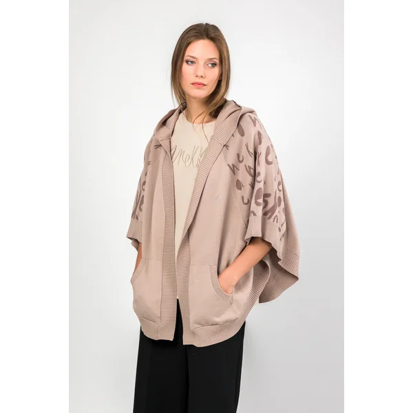 Chaqueta estilo poncho beige