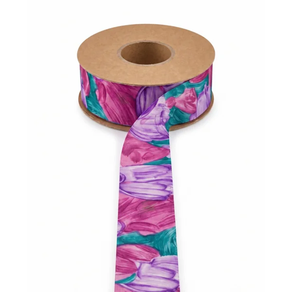 Cinta de Raso Estampado Floral 4 cm