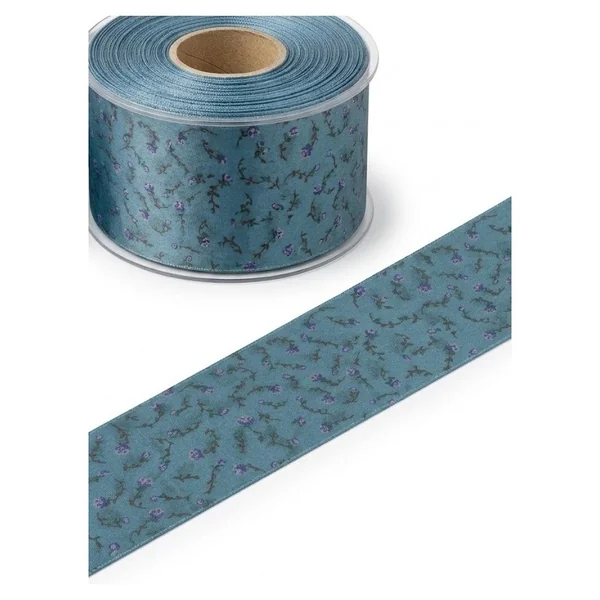 Cinta Falla Floral Azul 6 cm