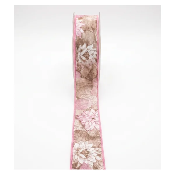 Cinta Floral Efecto Lino 4 cm