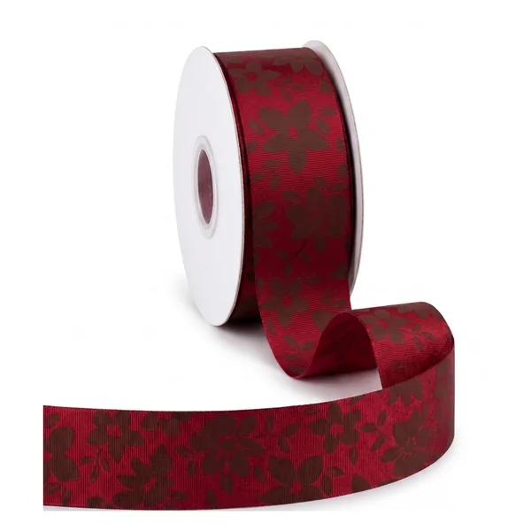 Cinta Grosgrain Roja Flores
