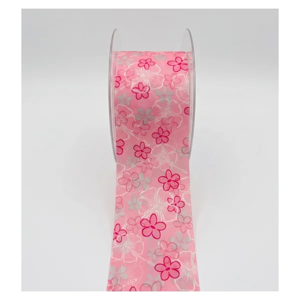 Cinta Tafetán Floral Doble Cara 7 cm
