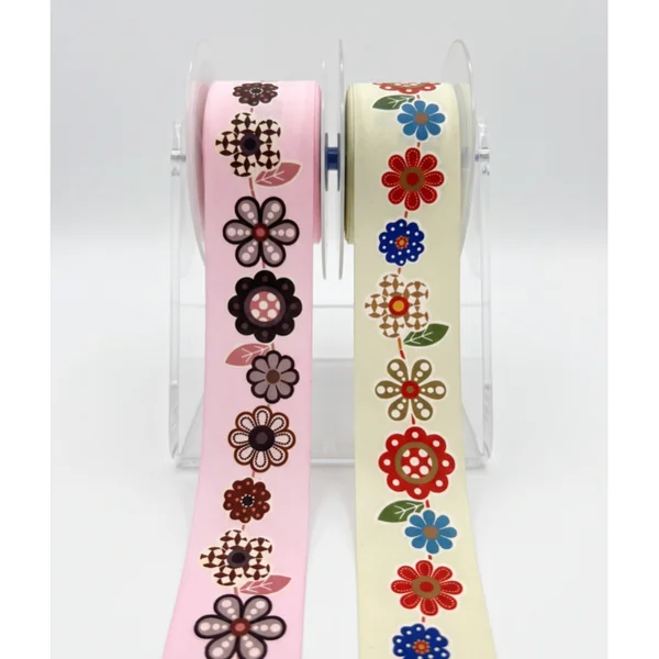 Cinta Tafetán Floral Retro