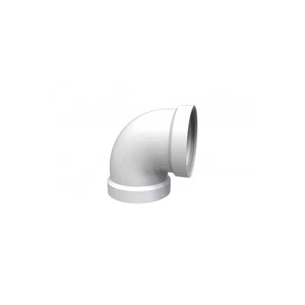 Codo 90º aluminio 125Ø