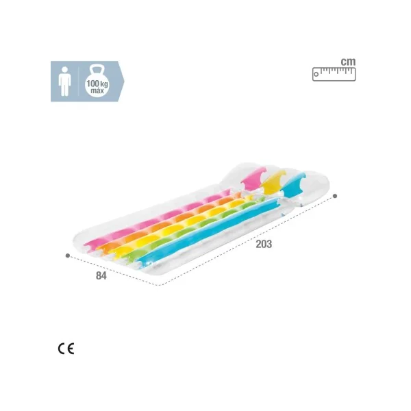 Colchoneta hinchable INTEX arcoíris 84x203 cm - Imagen 4