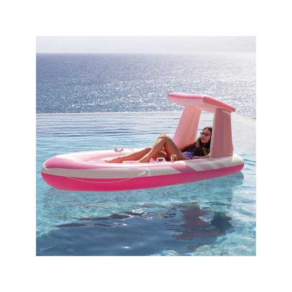Colchão inflável Pink Paradise com teto e porta-copos - Imagen 2