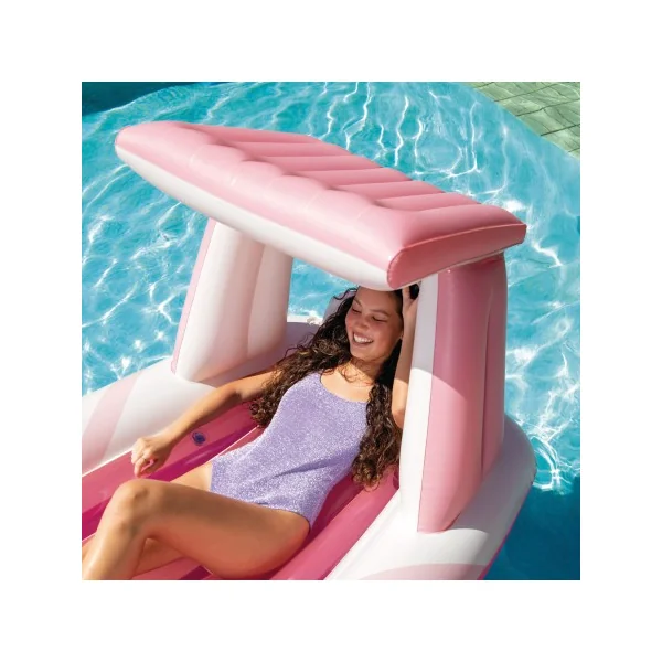 Colchão inflável Pink Paradise com teto e porta-copos - Imagen 3