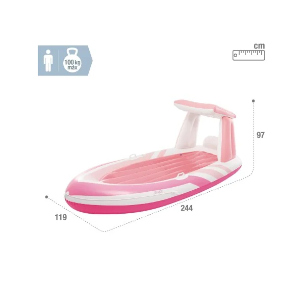 Colchão inflável Pink Paradise com teto e porta-copos - Imagen 4