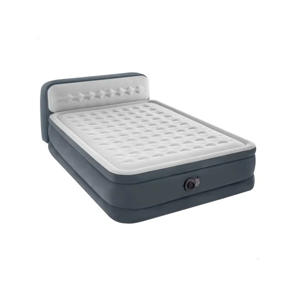 Colchón hinchable doble con cabecero Deluxe Ultra Plush Queen