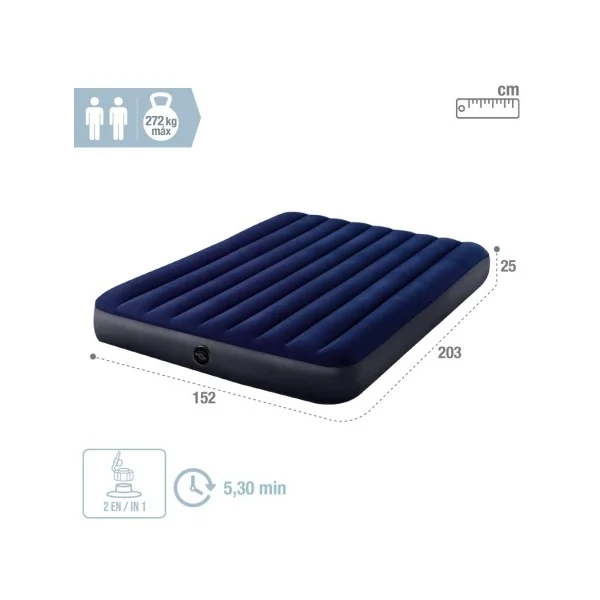 Colchón hinchable doble Standard Classic Downy Queen c/accesorios - Imagen 5