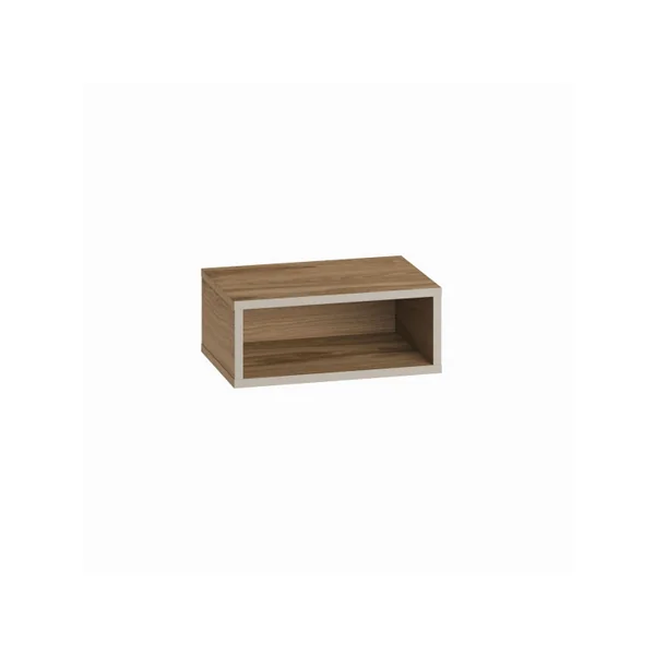 Comodino in legno "Brik" con luce LED - 45 x 30 x 18 cm - Marrone