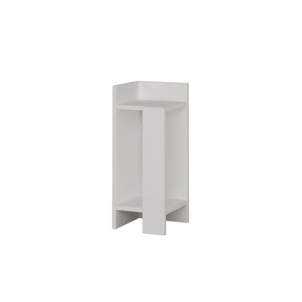 Comodino in legno "Elos Left" - 25 x 27 x 60 cm - Bianco