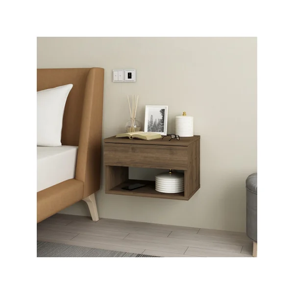 Comodino in legno "Ribes" - 45 x 32 x 29 cm - Marrone - Imagen 3
