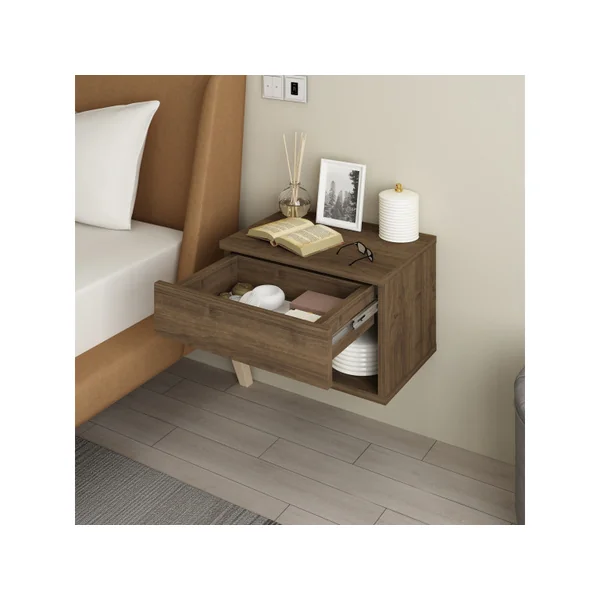 Comodino in legno "Ribes" - 45 x 32 x 29 cm - Marrone - Imagen 4