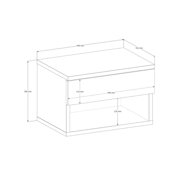 Comodino in legno "Ribes" - 45 x 32 x 29 cm - Marrone - Imagen 5