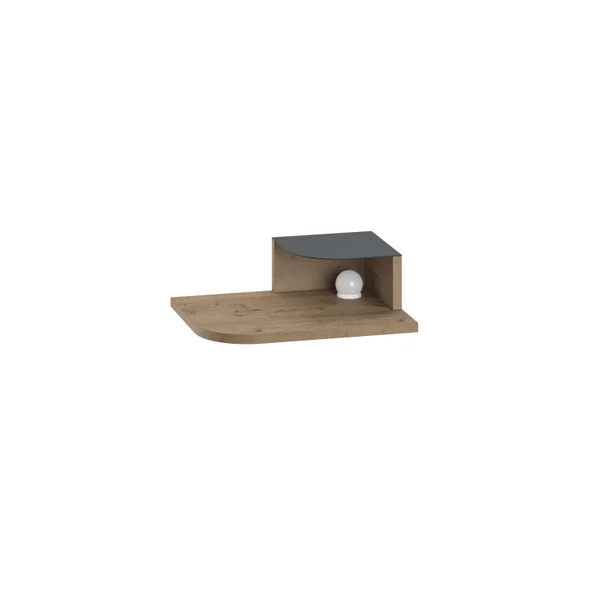 Comodino "Luno" con lampadina in legno - 40 x 30 x 16 cm - Marrone