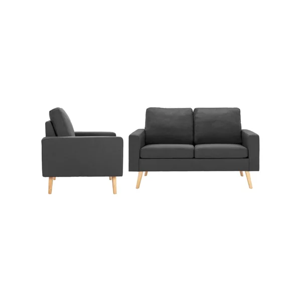 Conjunto 2 de sofás de VIDAXL de tela gris oscuro