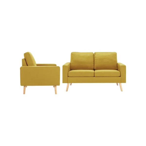Conjunto 2 de sofás de VIDAXL tela amarillo